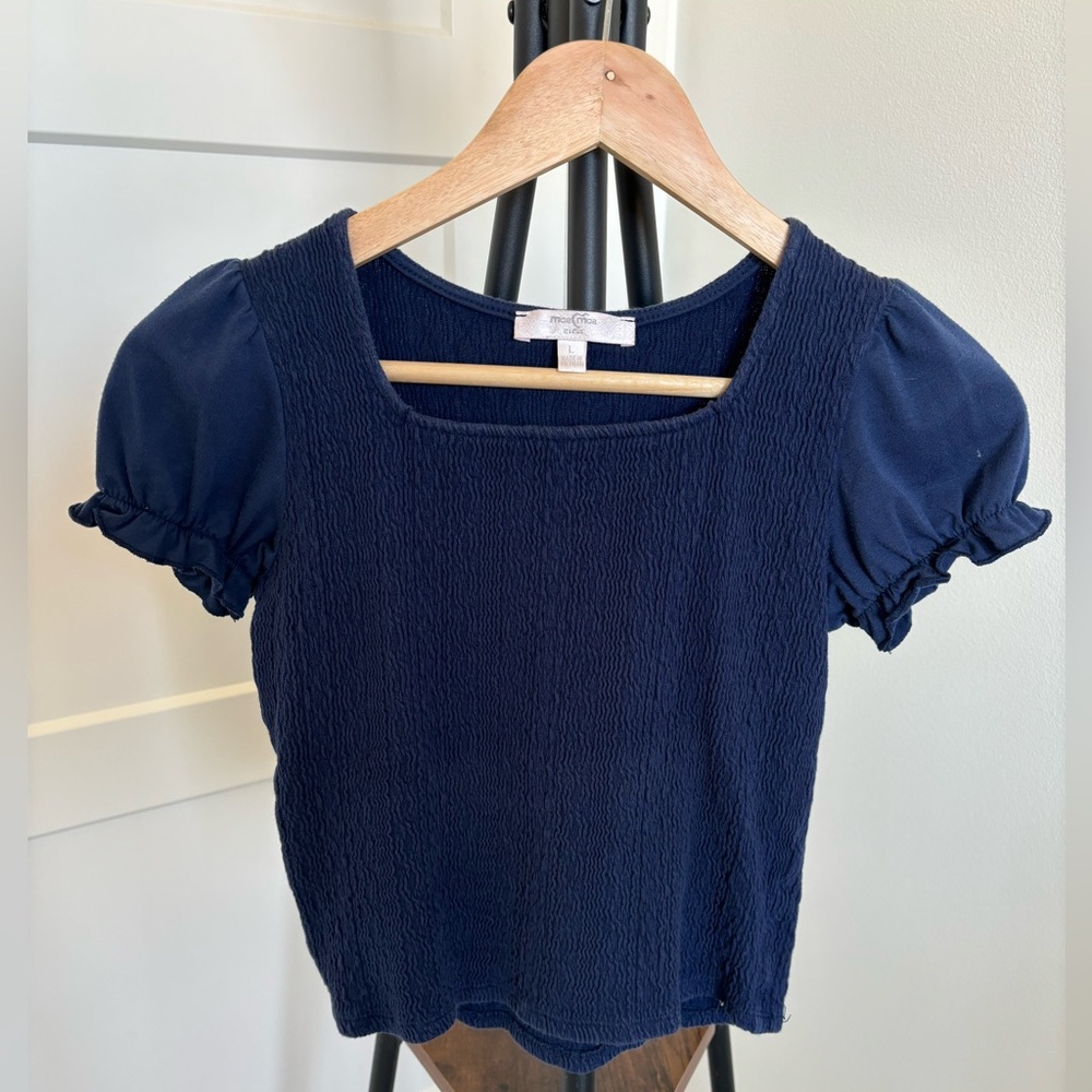 Girl’s Navy Dressy Top